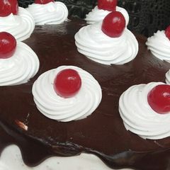 A picture of Black forest cake.