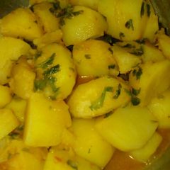 A picture of Turmeric potatoes.