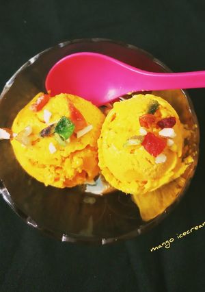 ম্যাঙ্গো আইসক্রিম (mango ice cream recipe in Bengali) রেসিপির প্রধান ছবি