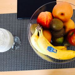 A picture of Banana,blue berry and kiwi Smoothie.
