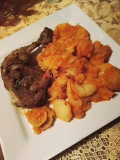 Csirkecomb lecsós krumplival recept fotója