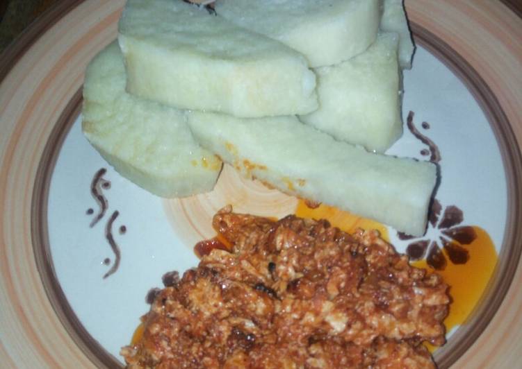 Yam and egg sauce