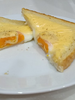 A picture of Egg toast with cheese.