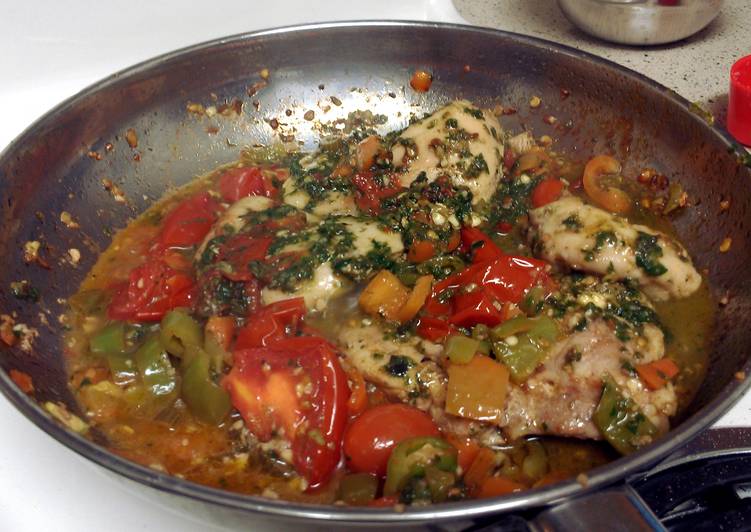 Chicken Pesto with Peppers