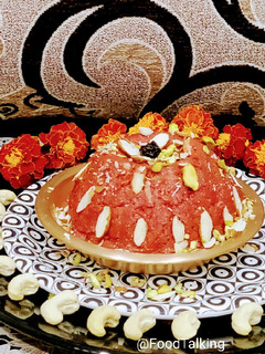 A picture of Gajar, Sakarkand Halwa/Carrot, Sweet Potato Halwa.