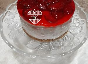 صورة لوصفة تشيز كيك الفراولة بدون جيلاتين🍓🍓 strawberry cheesecake