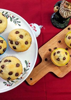 A picture of Choco chip muffins.