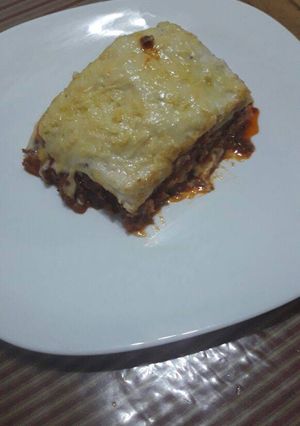 Una foto de Lasaña de salsa bolognesa