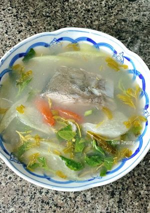 Hình của món Canh Chua Đầu Cá Bè Nấu Sấu.