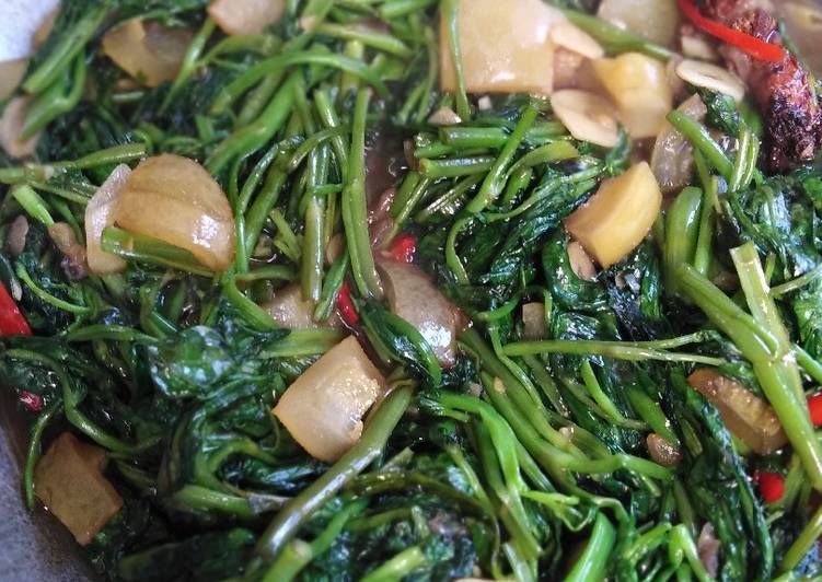 Tumis kangkung+cecek