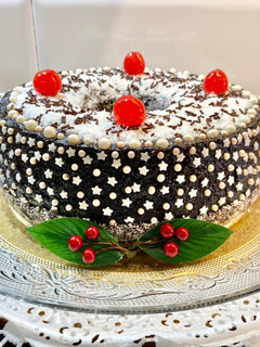 Una foto de Pastel de chocolate con almíbar “sin gluten “