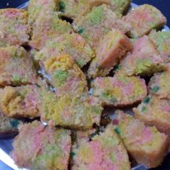 A picture of Rainbow cake.