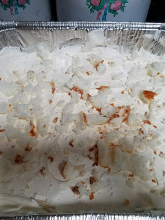 A picture of White Chocolate Angel Food Banana Pudding.