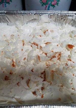 A picture of White Chocolate Angel Food Banana Pudding.