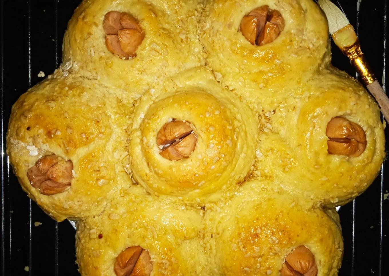 Bagaimana Membuat Roti oatmeal sosis keju yang Lezat Sekali