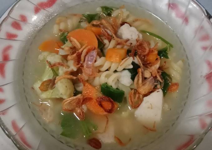 Resep Sup makaroni bakso, Lezat