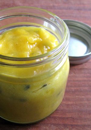 A picture of Passionfruit Curd.