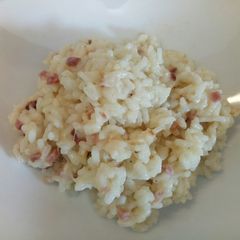 A picture of Speck and scamorza risotto.