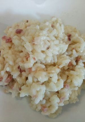 A picture of Speck and scamorza risotto.