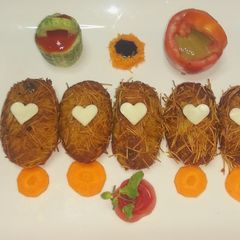 A picture of Veg. Noodle doodle kebab.