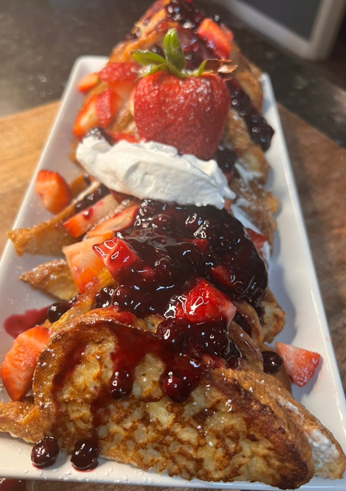A picture of Berry cheesecake French toast.