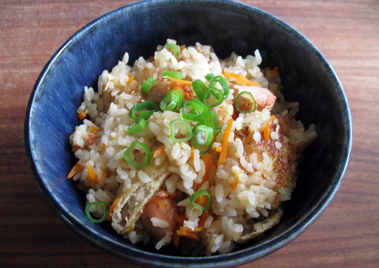 Simple Way to Prepare Favorite Abura-age, Carrot &amp; ‘Tarako’ (Pollock Roe) Takikomigohan