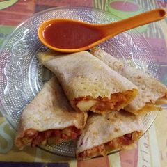 A picture of Beetroot masala instant dosa.