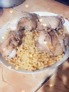 صورة لوصفة معكرونة بافخاد الدجاج 😍