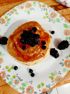 Una foto de Hot cakes manzana Canela