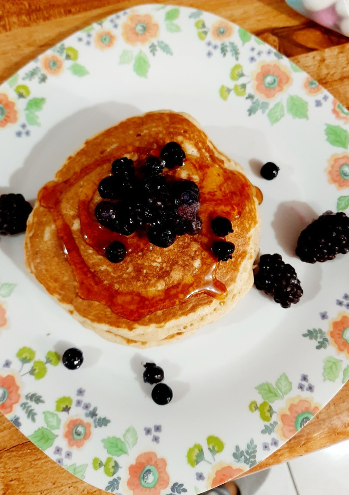Una foto de Hot cakes manzana Canela