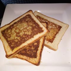 A picture of Rectangular egg banana toast.