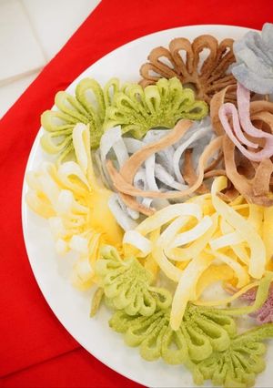 Hình của món Mứt dừa ngũ sắc.