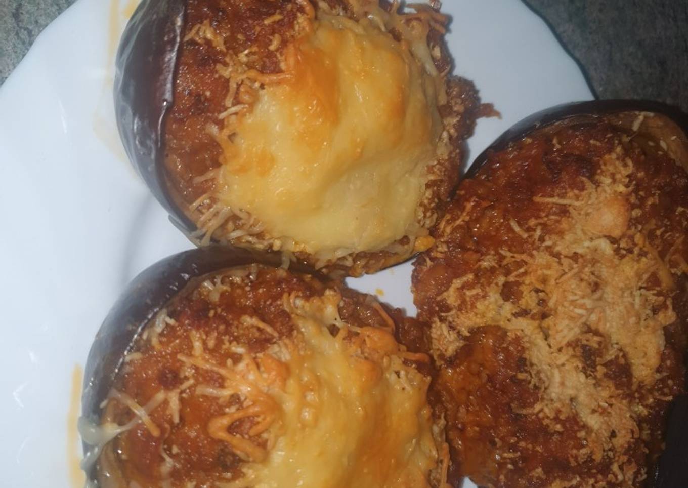 Berenjenas rellenas de carne picada