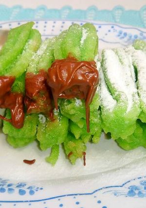 Foto resep Churros pandan praktis || ✋ no telur || ✋ no mixer