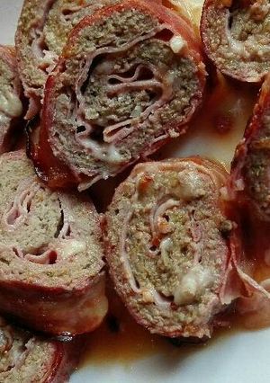 Una foto de Rollo de carne envuelto en beicon