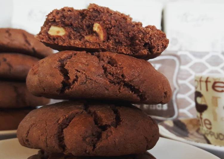 Recipe of Speedy Cocoa tahini cookies with roasted almonds