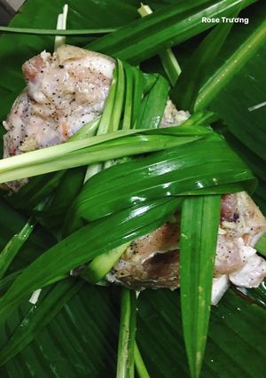 Hình của món Thịt Heo Rừng Hấp Lá Dứa(Lá Nếp).