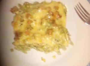 Una foto de Pastel de fideos y lomo de cerdo al horno!!!!💯🍝