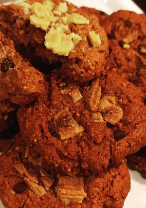Une photo de Cookies beurre de cacahuète chocolat blanc 🍫