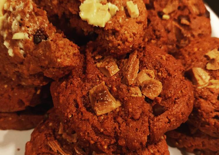 Recipe: Delicious Cookies beurre de cacahuète chocolat blanc 🍫