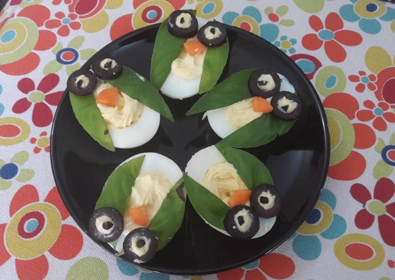 Halloween Owls (deviled eggs)