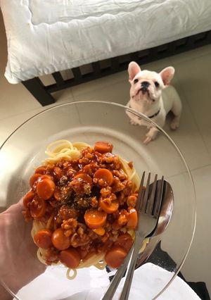 รูปของ สปาเกตตี้ซอสมะเขือเทศหมูสับ ฉบับเด็กหอ🍝