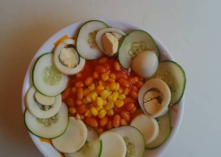 Simple Way to Prepare Homemade Bake beans salad