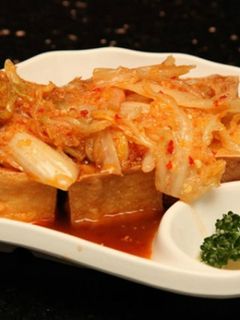 Hình của món Đậu phụ xào kim chi Hàn Quốc.