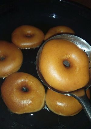 A picture of Homemade doughnuts.