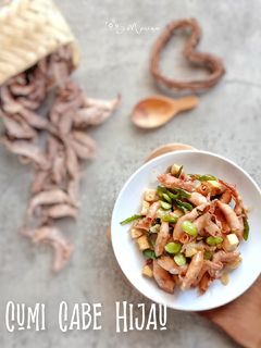 Foto resep Cumi Asin Tahu Tumis Cabe Hijau