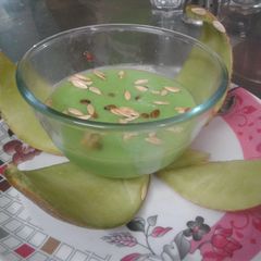 A picture of Greenland(green melon custard).
