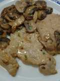 Filete de lomo de cerdo con salsa de champiñones portobello