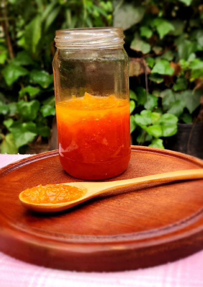 Una foto de Mermelada casera de mandarina 🍊 con cascaritas 😋