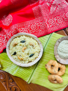 A picture of Khara Pongal (Bangalore style).